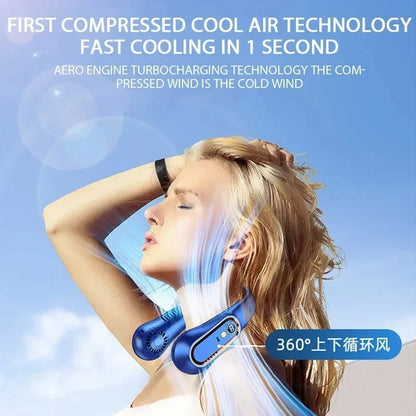 Xiaomi Hanging Neck Fan Portable Bladeless Neckband Fan Digital Display Power Air Cooler USB Rechargeable Electric Fans Summer