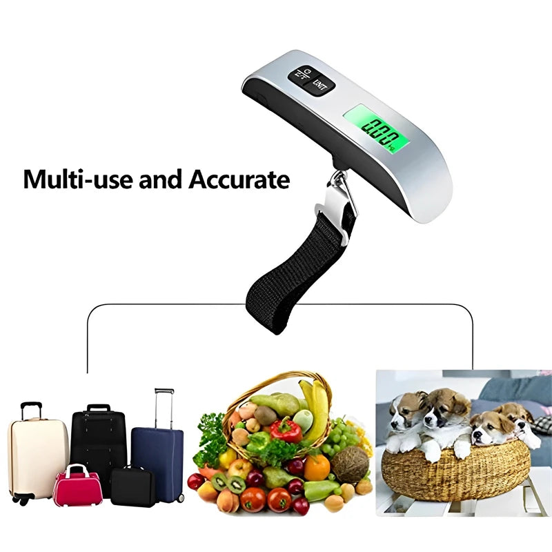 Portable Scale Digital LCD Display 110lb/50kg Electronic Luggage Hanging Suitcase Travel Weighs Baggage Bag Weight Balance Tool