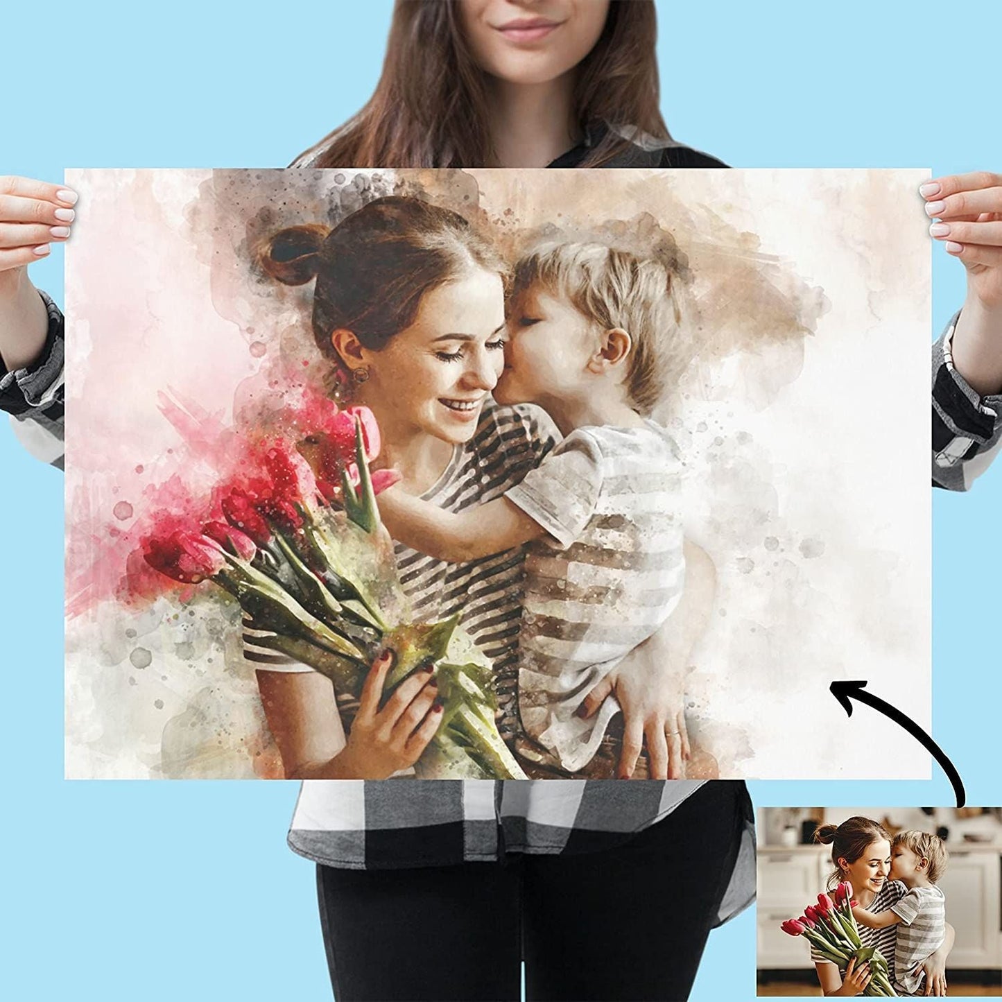 ColorSplash - Personalized Watercolor Canvas Portrait